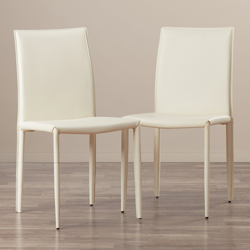 Chaise parsons rembourrée Dous, Gris clair