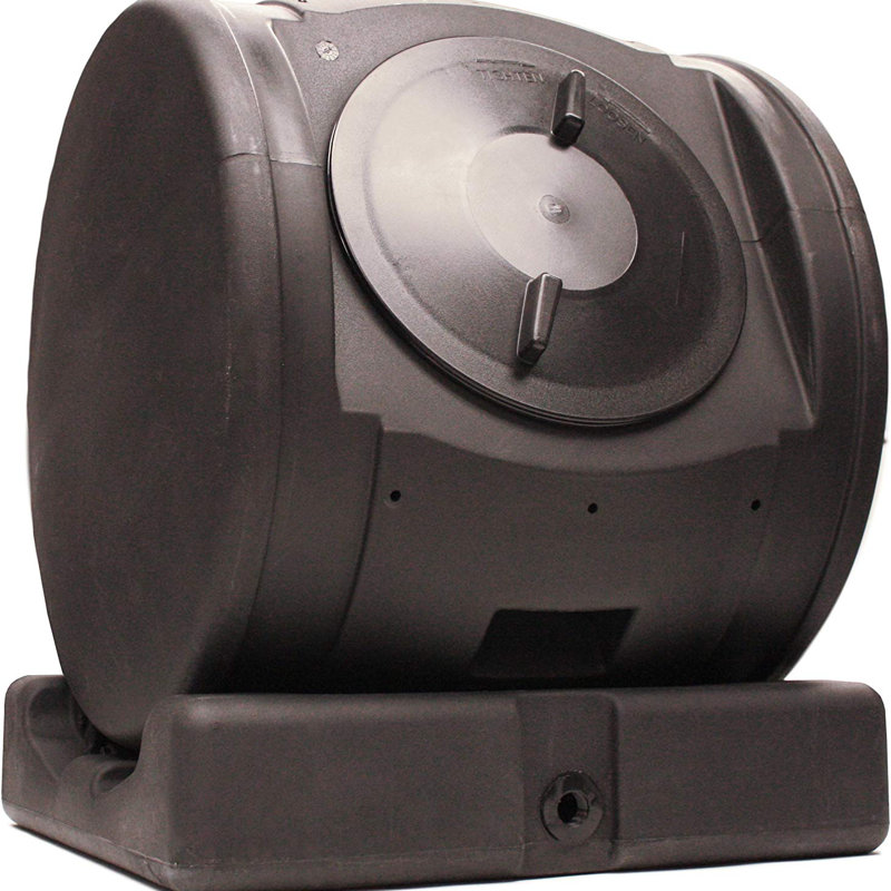 Black 6.5-Cubic-Foot Recycled Plastic Outdoor Compost Tumbler