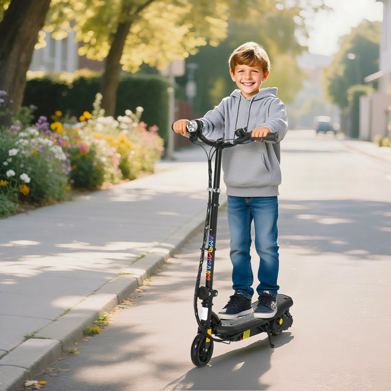 Biergh Zoomie Foldable Electric Scooter 120W LED Headlight 12km/h Ages 7-14, Black