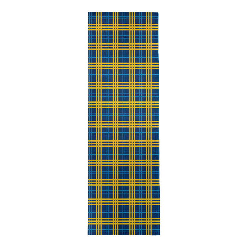 Tapis à carreaux bleu, Tapis de couloir 2 pi 6 po x 8 pi