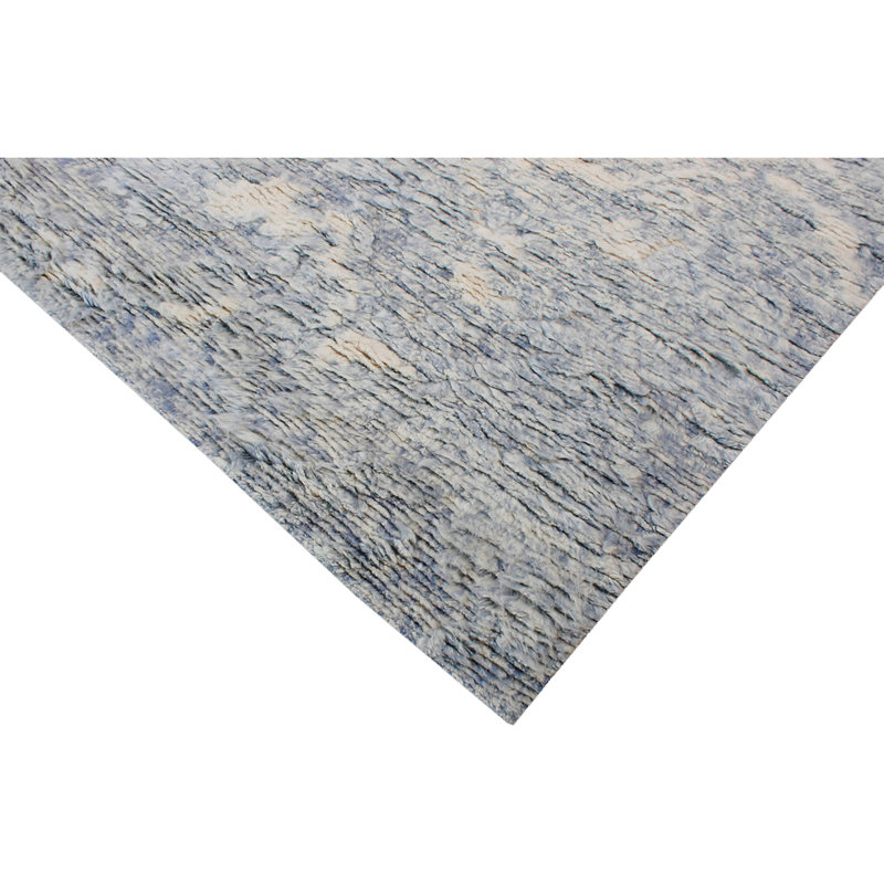 Wool Area Rug in Blue, Rectangle 8' x 10'