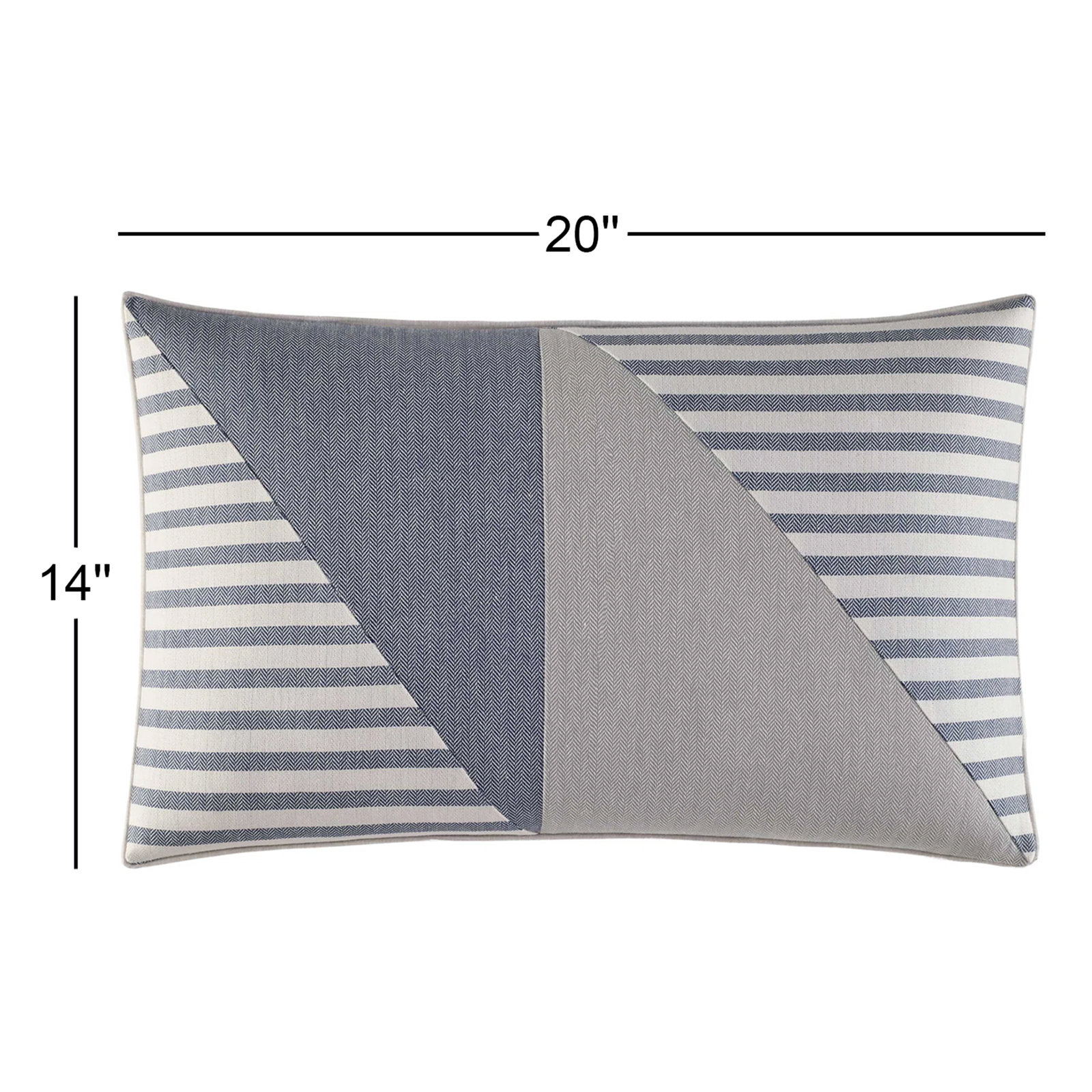 Nautica Fairwater Pieced Geometric Blue Throw Pillow
