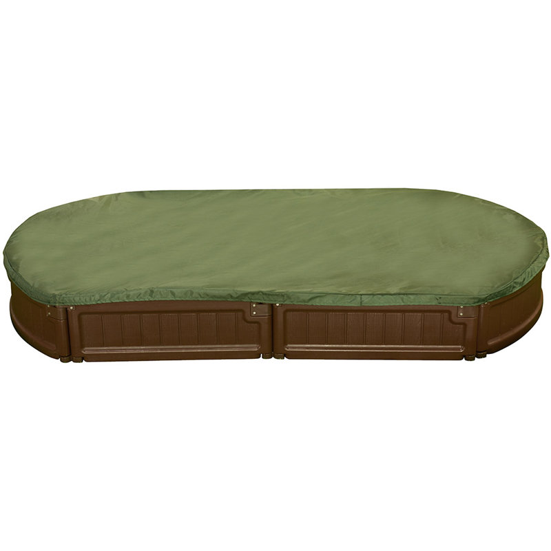Modern Brown Oval Plastic Sandbox Kit with Cover