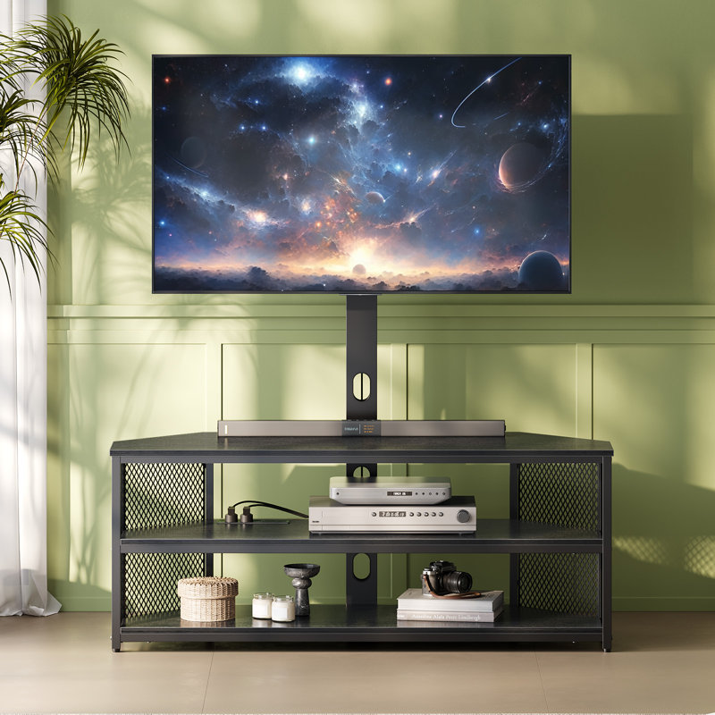 Wrought Studio™ TV Stand with Mount, Power Outlets and LED Lights ...