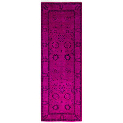 Overdyed One-of-a-Kind 3' 2" X 9' 1" Hand Knotted Area Rug
