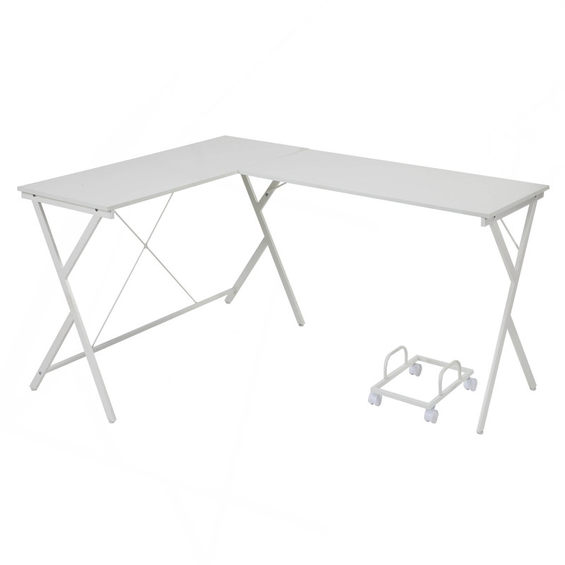 L-Shaped Computer Desk With CPU Holder