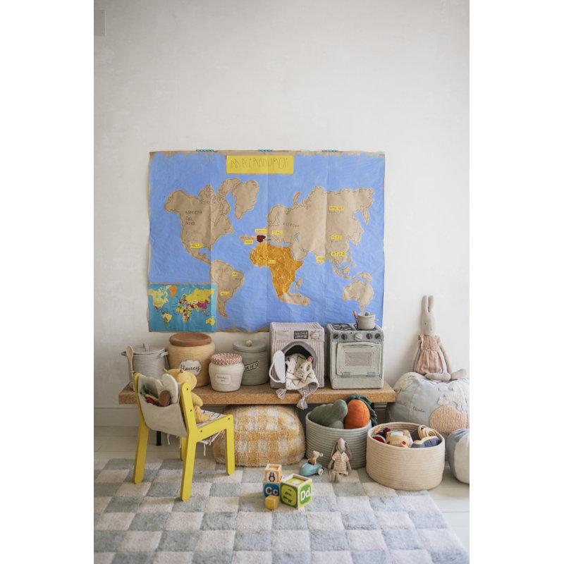 Washable Rug Tiles Blue Sage, Rectangle 4' x 5'3"