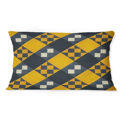 Coussin jaune moderne Modern Houndstooth I
