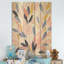 Motif floral rose et bleu - Corail sur bois-153260875