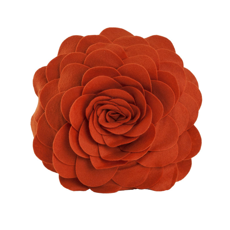Felt Collection Appliqued Throw Pillow, Terracotta, 16" H x 16" W