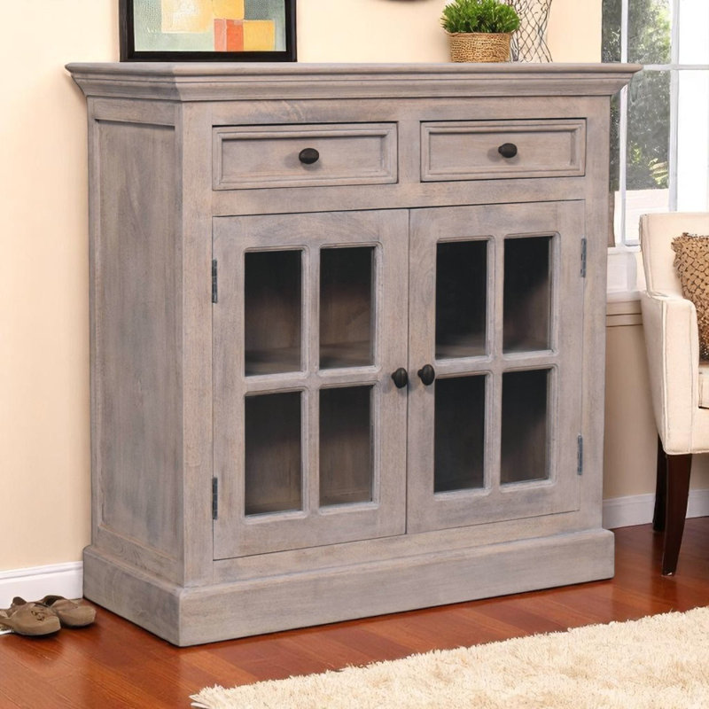 Solid Wood Accent Cabinet, Light Walnut
