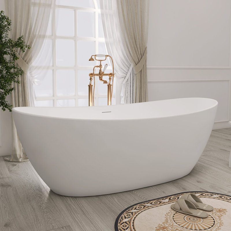 Baignoire de trempage profonde autoportante à surface solide 73 po. X 33 po.