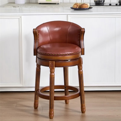 Tabouret de bar pivotant en cuir