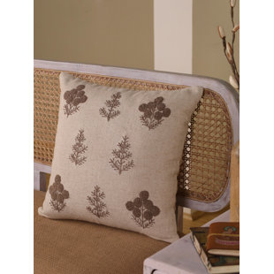 Floral French Knotted Linen Cushion Cover 18x18 