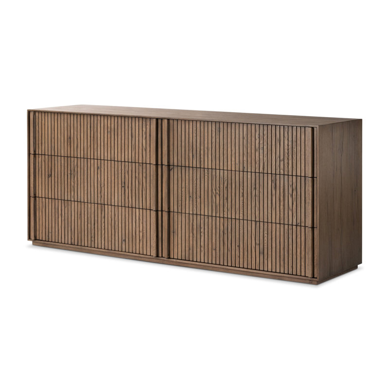 Jaxin 75'' W 6 - Drawer Dresser, Rustic Gray