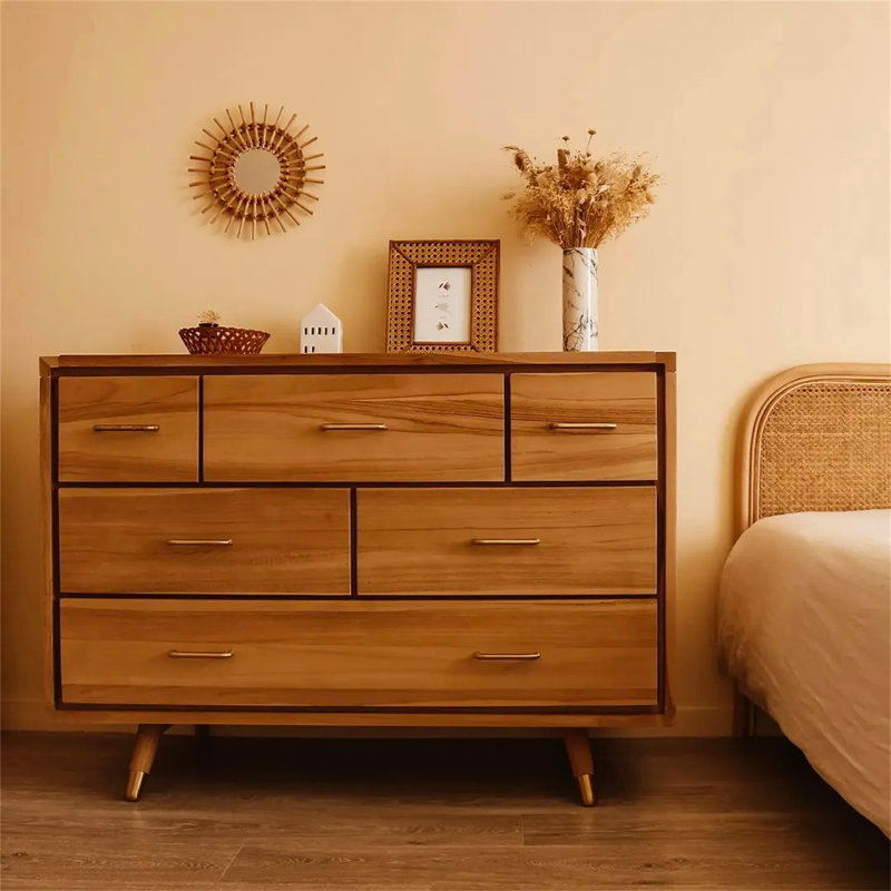 Kathey Solid Wood 6 - Drawer Apothecary Rectangle Accent Chest