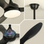 Ventilateur de plafond d'intérieur 52 po avec lumière, télécommande, 3 lumières DEL à intensité variable Karlena, 6 vitesses, moteur à courant continu réversible, minuterie, mémoire et tiges incluses
