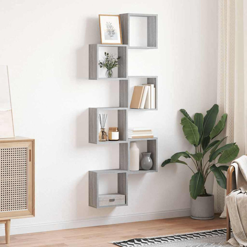 Wall Cube Shelves 6 Pcs 30X15x30 Cm, Grey Sonoma