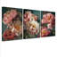 Pivoine florale, reproduction d'art sur toile tendue sur toile (ensemble de 3)-524647365