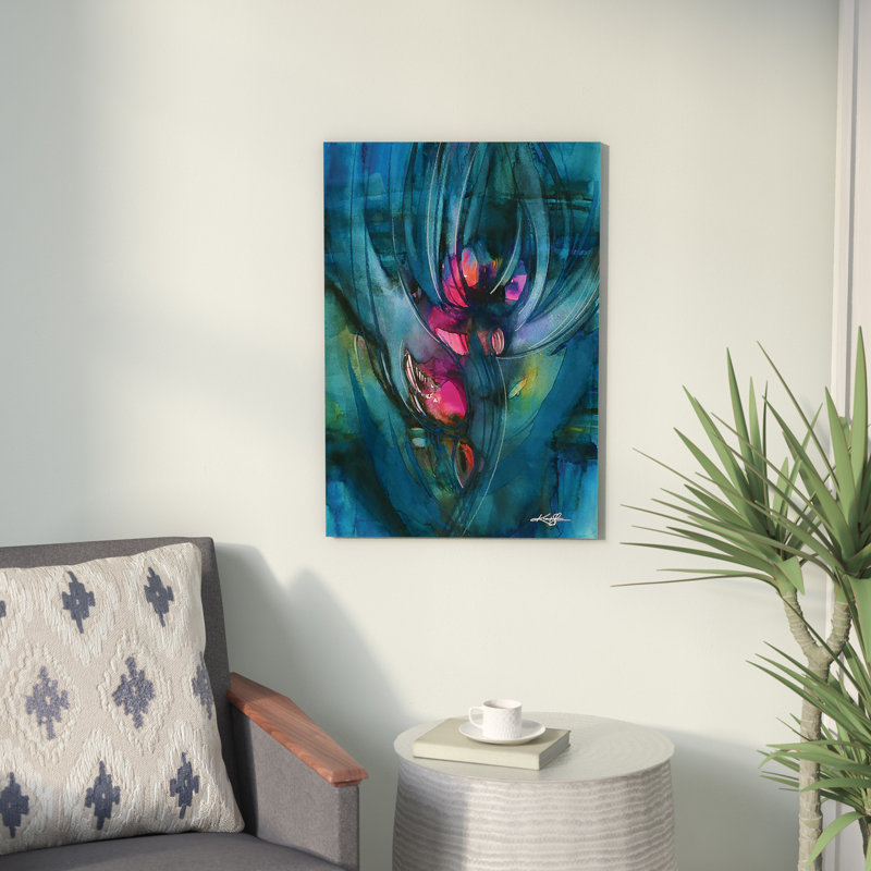 « mystère fleuri », reproduction d’art sur toile, H 40 po x l 26 po x P 1,5 po