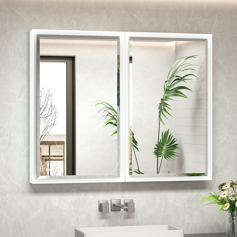 Armoire à pharmacie avec miroir et tablettes Cyrille, Blanc, H 30 po x l 36 po x P 5,2 po