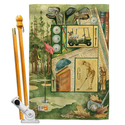 Double Sided 40'' H x 28'' W Polyester Flag Set