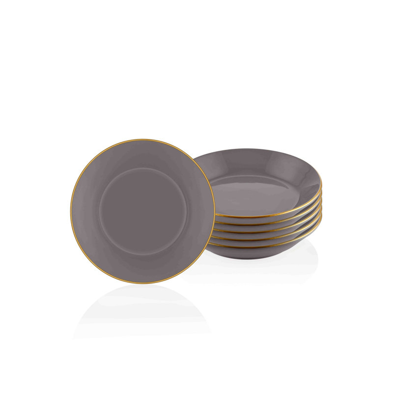 High-Quality Ceramic Plate, Grey, 7.9 x 7.9 x 1.2 inches | 100% Dishwasher Safe, Perfect for Everyday Dining & Entertaining | Elegant Design for Modern Table Settings
