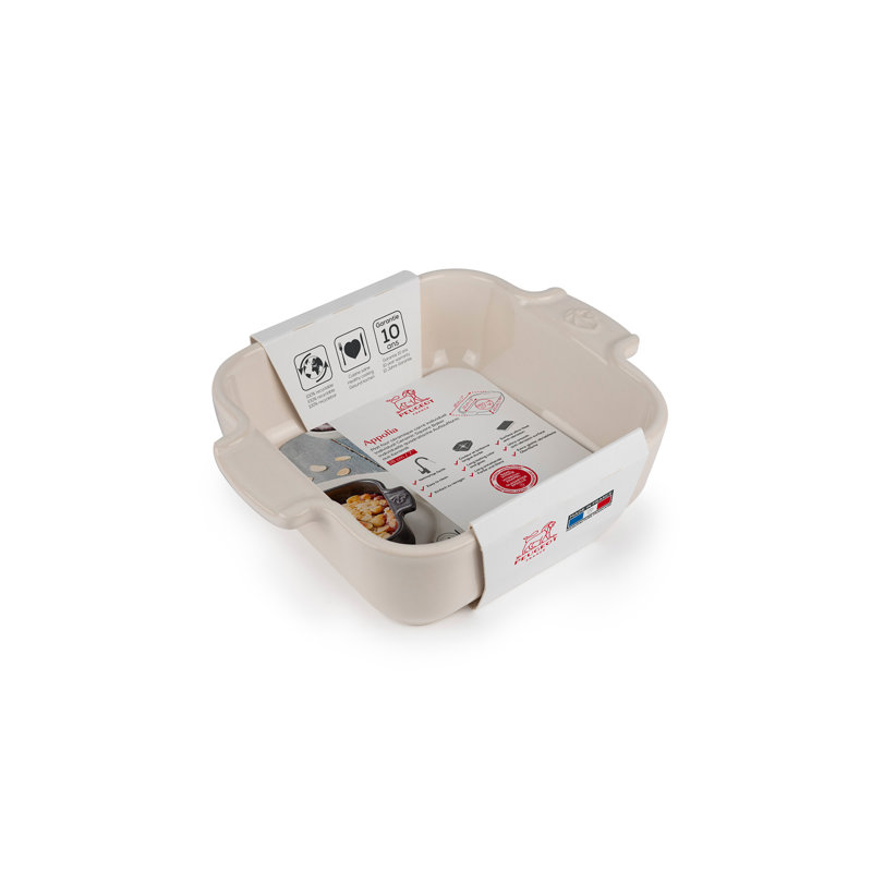 Petite Individual Square Ceramic Casserole, Ecru