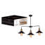 Luminaire suspendu conique unique/accrocheur 3 lumières Louvre