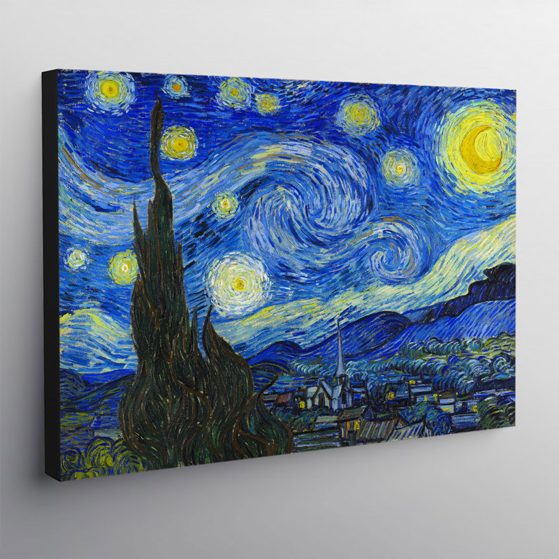 The Starry Night by Vincent Van Gogh - Wrapped Canvas Painting, 21cm H x 31cm W x 4cm D