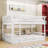 Queen Over Queen Wood Bunk Bed With Guardrails And Ladder-926396222