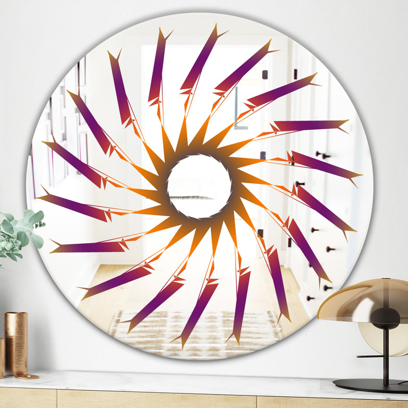Miroir d'appoint Sunburst I Glam, Mauve / doré, H 23,6 po x l 23,6 po x P 0,24 po