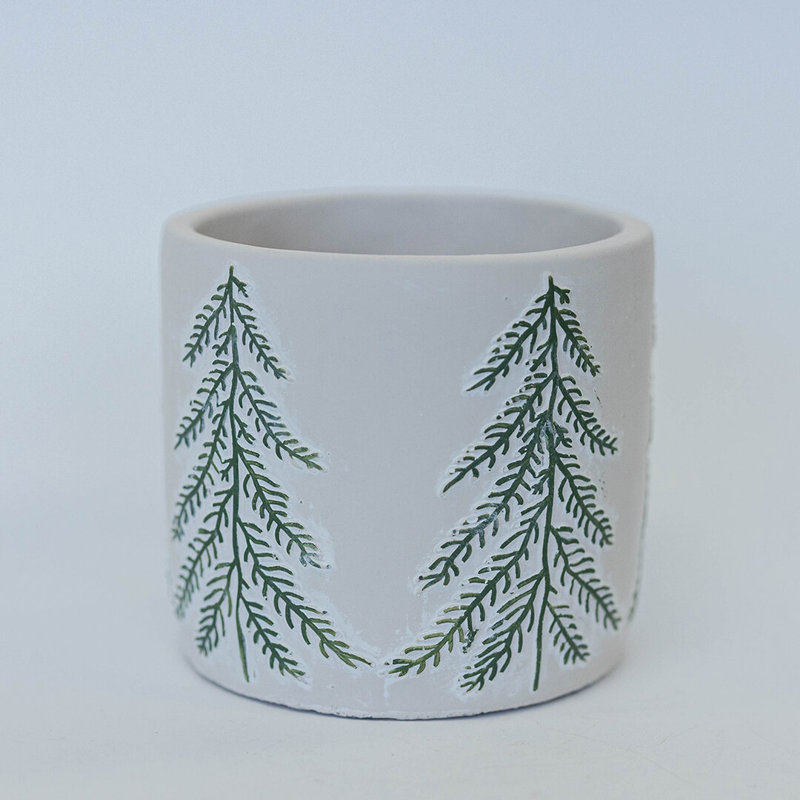 Pot de fleurs à motif de sapin de Noël