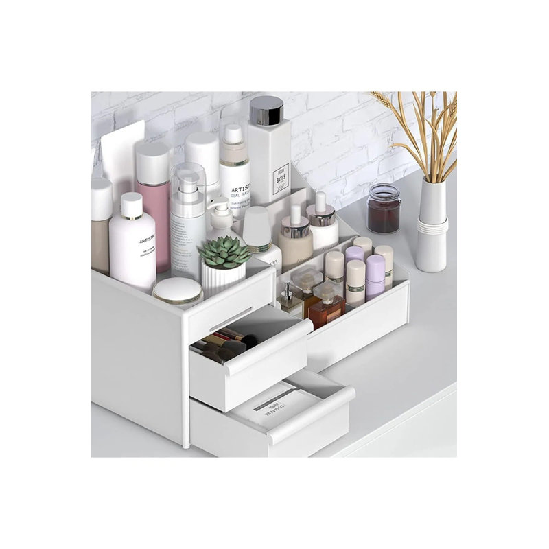 Organisateur de bureau et de maquillage à 5 compartiments avec tiroirs Aurelia
