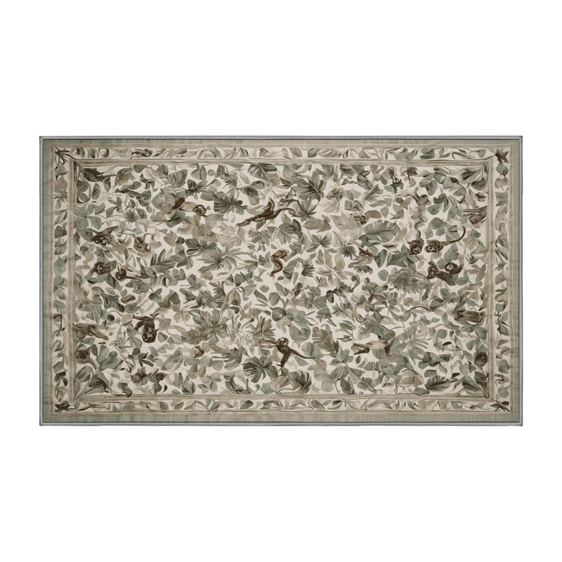 Machine Washable Gray Area Rug, Rectangle 5' x 7'