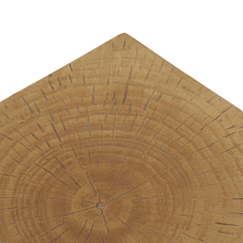 Modern Art Deco Hourglass Side Table - Weather-Resistant Indoor Outdoor End Table For Patio Office Bedroom, Light Natural