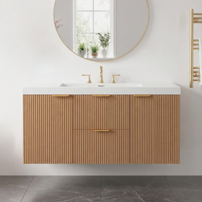 Single Bathroom Vanity with Resin Top