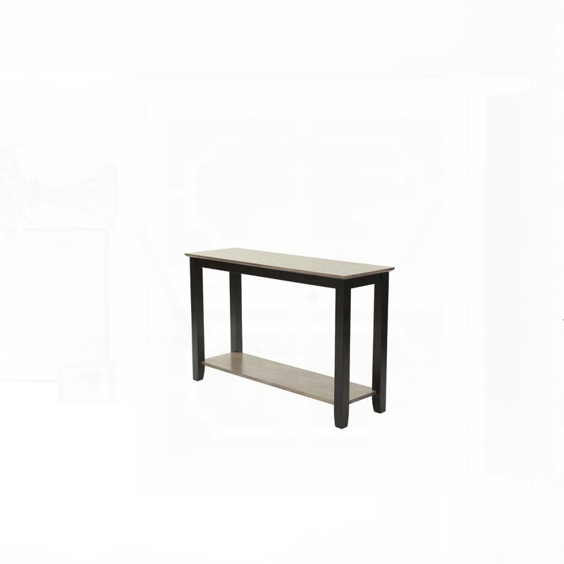 Console moderne bicolore grise / noire - bois d'hévéa avec placage de noyer