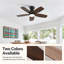 Ventilateur de plafond standard à DEL 5 pales de 42 po avec télécommande et ensemble d'éclairage pour salon-137790779