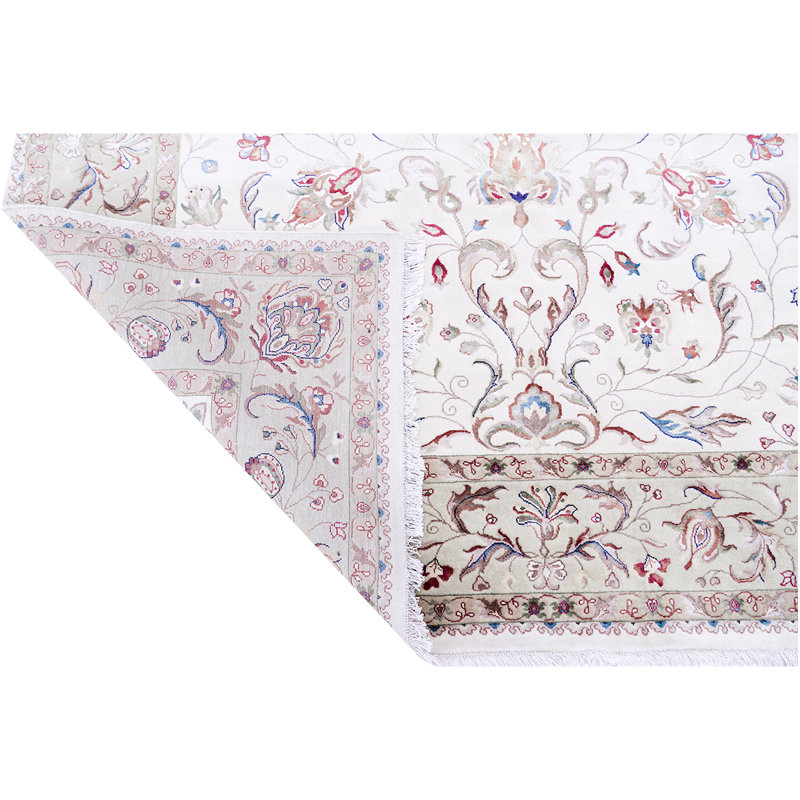 Tapis bleu clair de haute qualité noué à la main, Rectangle 6 pi x 9 pi