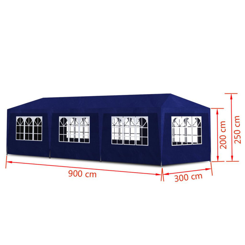 Blue Steel Outdoor Party Tent with Side Panels