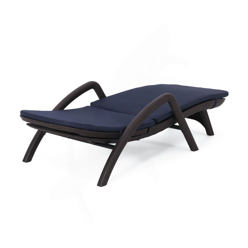 Chaise longue avec coussin Mikael, Bleu très foncé