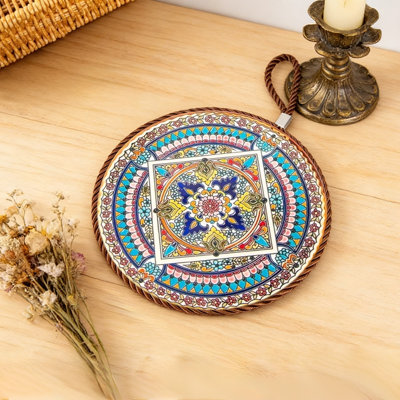 Ceramic placemats Vintage insulation pad heat-resistants sand pot antis scalding pad enamel pot pad ceramic dining table plates pad