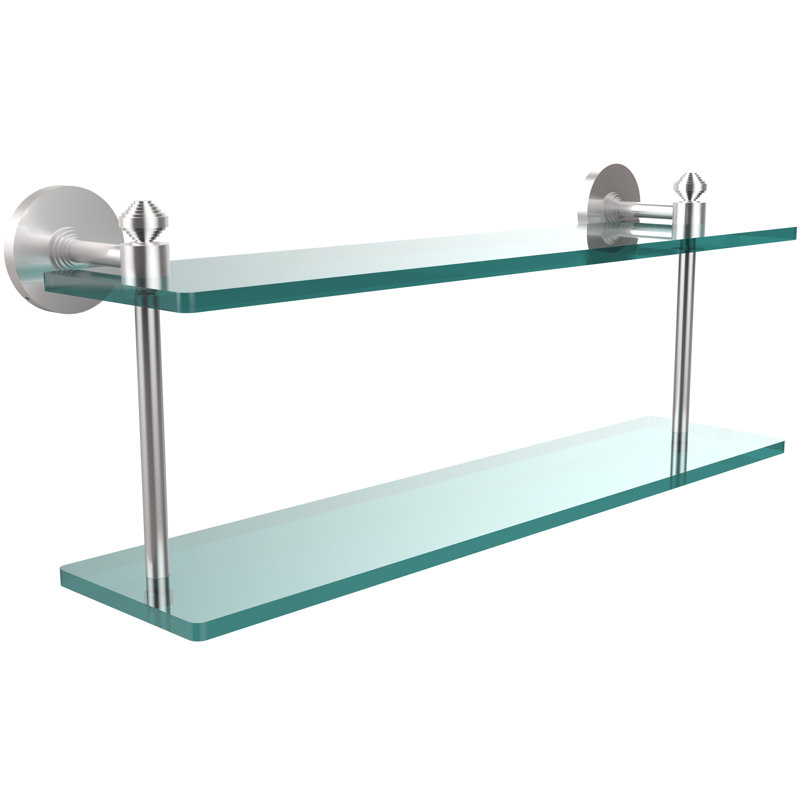 Trond 2 Piece Accent Shelf, Satin Chrome