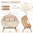 Outdoor Double Oversized Egg Chair Luxurious 2 Person Wicker Egg Chair with Thickened Cushions-1487324687