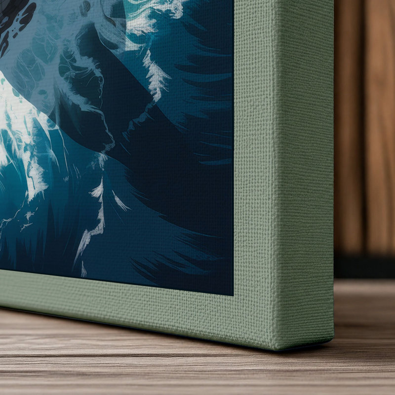 Drifting Turtle Coastal - Wrapped Canvas, 18x12 - 45.7 x 30.5 cm, Sage Border