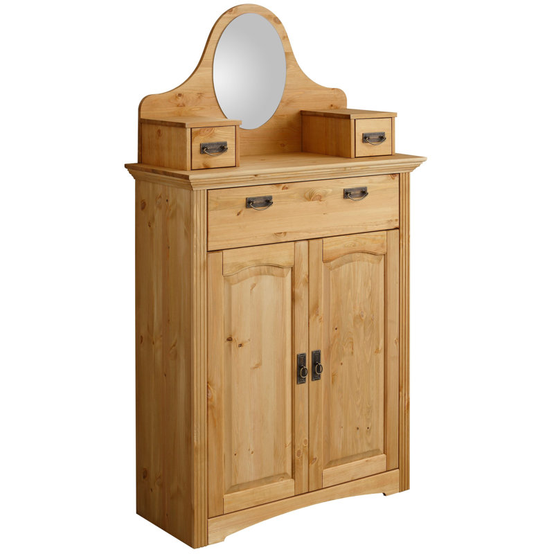 Hurtado Solid Wood 94.2cm W 3 - Drawer Chest of Drawers, Natural Brown Oil