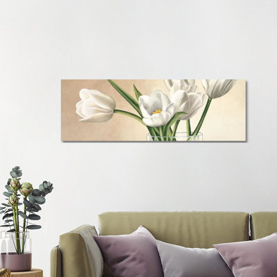 Vaso Con Tulipani Bianchi by Eva Barberini - Wrapped Canvas Panoramic Gallery-Wrapped Canvas Giclée