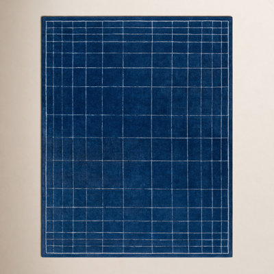 Mallory Hand-Woven Midnight Blue Geometric Rug