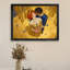 Reproduction d'art encadrée noire, "Le baiser de l'amour et de la vie", style Klimt-554142655